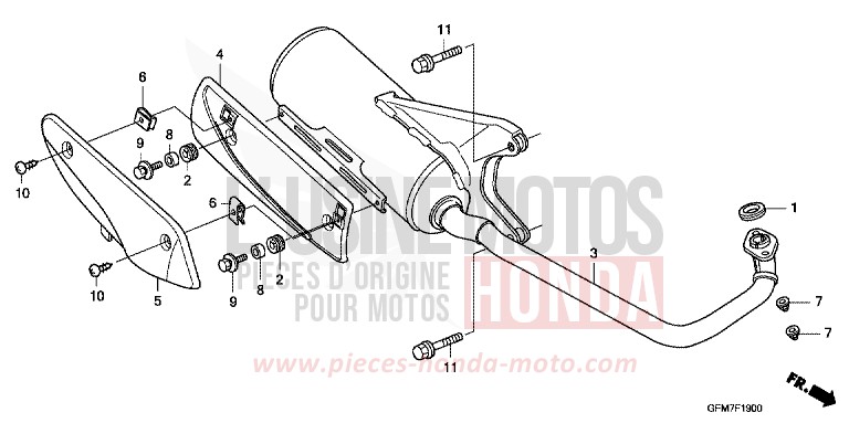 EXHAUST MUFFLER for NHX 110 COSMIC SILVER METALLIC (NHA19) from 2008